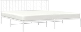 Estrutura de cama com cabeceira 200x200 cm metal branco