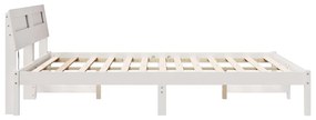 Estrutura da Cama com luzes de tira LED com cabeceira Branco 160 x 200