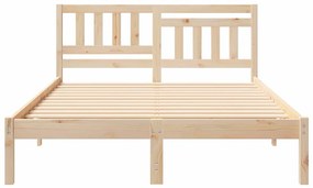 Estrutura da Cama com cabeceira Castanho 140 x 190 cm