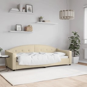 Sofá-cama 80x200 cm tecido cor creme