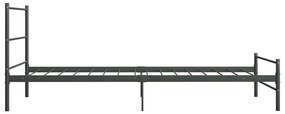 Estrutura de cama 90x200 cm metal cinzento