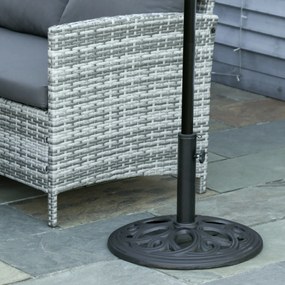 Base redonda para guarda-sol em ferro fundido, 11,5 kg, para postes com Ø 38 e 48 mm, para jardim, pátio e terraço, Ø 45 x 33,5 cm, preta