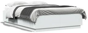 Estrutura cama c/ luzes LED 120x200 cm derivados madeira branco