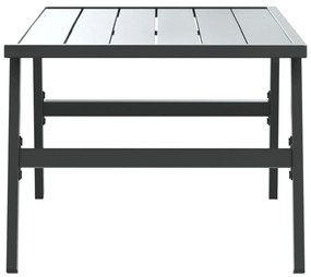 Mesa de centro para jardim 90x45x35 cm aço revestido a pó preto