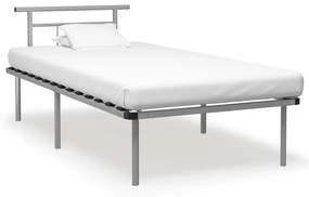 Estrutura de cama 100x200 cm metal cinzento