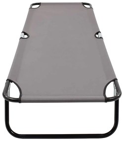 Espreguiçadeira/cama dobrável aço cinzento