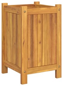 Vaso/floreira de jardim com forro 31x31x50 cm acácia maciça