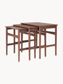 Mesa de apoio em madeira de nogueira CH004, conjunto de 3