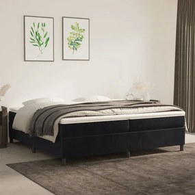 Estrutura de cama com molas 200x200 cm veludo preto