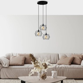 Chandelier Karakas – Preto – Diâmetro 54 cm, Altura 30-120 cm