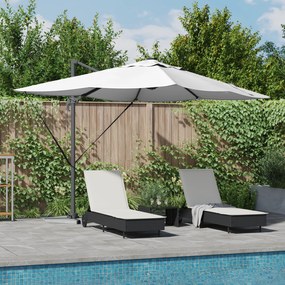 vidaXL Guarda-Sol Roma de Braço Articulado com LEDs Bege 352x251x265 cm Alumínio
