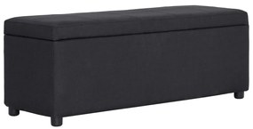 vidaXL Banco com compartimento de arrumação 116 cm poliéster preto
