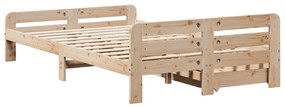 Cama sem colchão 135x190 cm madeira de pinho maciça