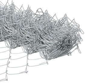 Cerca de Cadeia com 7 Postes Flangeados 1,5x10 m Aço Galvanizado