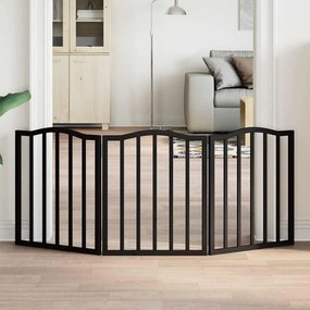 vidaXL Portão para cães dobrável 3 painéis 150 cm álamo preto