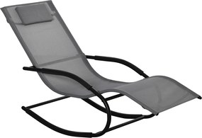 Outsunny Espreguiçadeira de Balanço Zero Gravity Ergonômica em Metal e Texteline 63x160x88 cm | Aosom Portugal