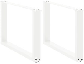 Pés para mesa de centro em formato de U, 2 peças, branco, 70x (42-43)