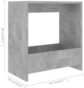 Mesa de apoio 50x26x50 cm derivados de madeira cinzento cimento