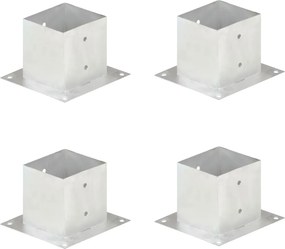 vidaXL Suportes para postes 4 pcs metal galvanizado 141 mm