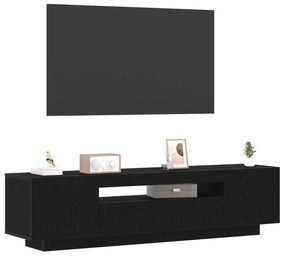 Gabinete de TV vidaXL com luzes LED em Preto Carvalho, 160x35x40 cm em