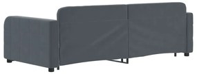 Sofá-cama c/ gavetão e gavetas 90x200 cm veludo cinzento-escuro