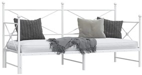 Cama de dia com gavetão sem colchão 90x200 cm aço branco