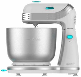Batedeira amassadora Cecomixer Easy White. Potência 250 W com movimento planetário, 6 velocidades, Tigela de aço INOX Capacidade 3 L Branca