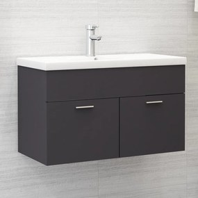 804658 vidaXL Armário de lavatório 80x38,5x46 cm contraplacado cinzento
