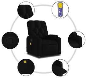 Poltrona de massagens reclinável tecido preto