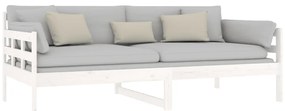 Sofá-cama 90x190 cm madeira de pinho maciça branco