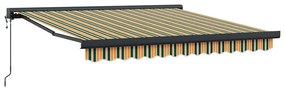 Toldo retrátil automático Verde e Amarelo 300 x 250 cm