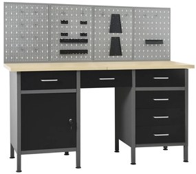 vidaXL Bancada de trabalho com quatro painéis de parede