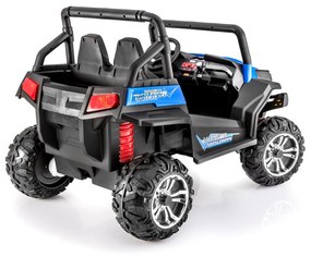 Carro elétrico para crianças Buggy RSX - 2,4 GHz, 24V, 4x4, 2 Lugares em pele, rodas em Borracha, rádio FM, Bluetooth Azul