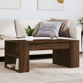 Mesa centro 102x55x42 cm derivados de madeira carvalho castanho