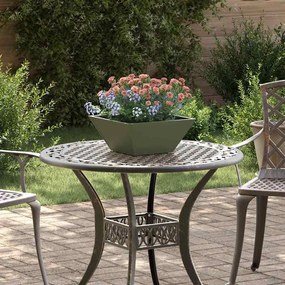 vidaXL Plantador Bowl Jardim Verde-Azeitona 35x35x15 cm em Aço