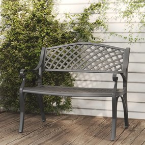 vidaXL Banco de jardim 102 cm alumínio fundido preto