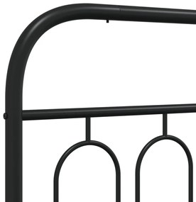 Estrutura de cama com cabeceira e pés 90x200 cm metal preto