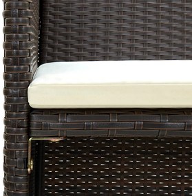 Conjunto de sofá para jardim 8 pcs vime PE castanho