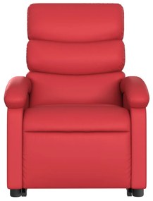 Poltrona reclinável elevatória couro artificial vermelho