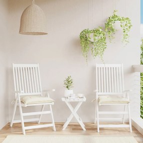 Almofadões de cadeira 2 pcs 40x40x7cm tecido oxford branco nata