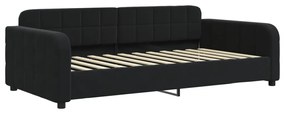 Sofá-cama com gavetão 100x200 cm veludo preto