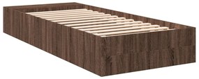 Estrutura de cama 90x200 cm derivados madeira carvalho castanho