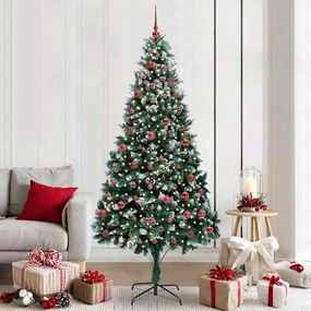 vidaXL Árvore de Natal Artificial Verde 210 cm PVC, Aço e Plástico