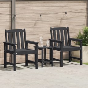vidaXL Cadeiras de Jantar 2 pcs Preto HDPE