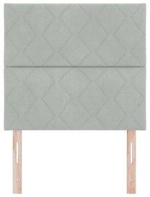 Cabeceira Design em Blocos de Diamante Cinza Claro 90 cm Veludo, vidaX