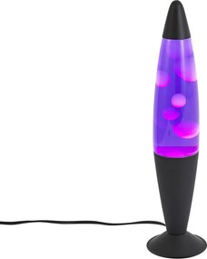 Candeeiro de Lava Roxo com Cera Branca incl. LED - Lava Fundida