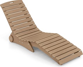 Tumbona de Piscina, 163 x 55 x 64 cm, Design Ergonómico em Forma de S, Castanho
