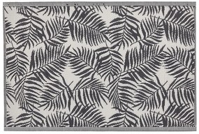 Tapete de exterior com padrão de folhas de palmeira preto 120 x 180 cm KOTA Beliani