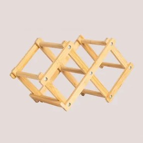 Garrafeira Dobrável Para 3 Garrafas Em Bambu Pascal Natural - Sklum