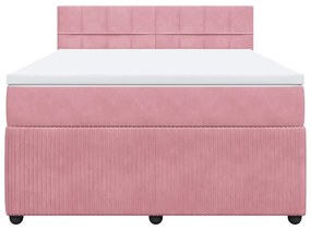 Cama com molas/colchão 140x200 cm veludo rosa